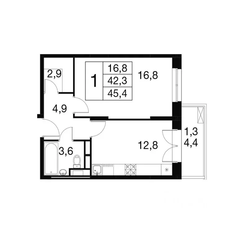 1-к кв. Московская область, Котельники ул. Кузьминская, 5к1 (40.0 м) - Фото 1