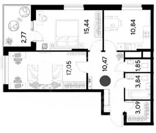 2-к кв. Московская область, Реутов Комсомольская ул. (65.35 м) - Фото 2