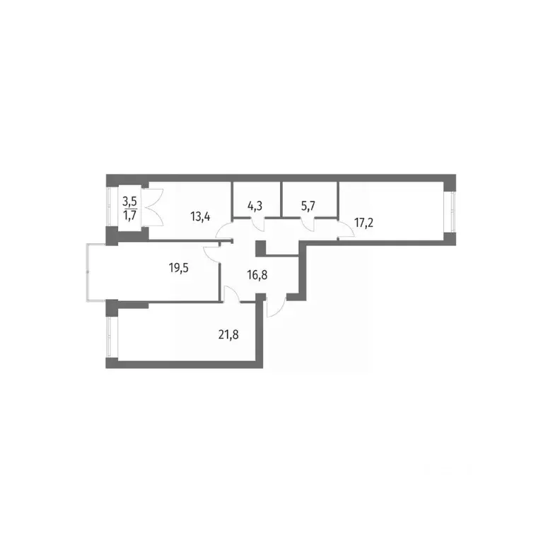 3-к кв. Санкт-Петербург ул. Академика Константинова, 1к1 (100.5 м) - Фото 0