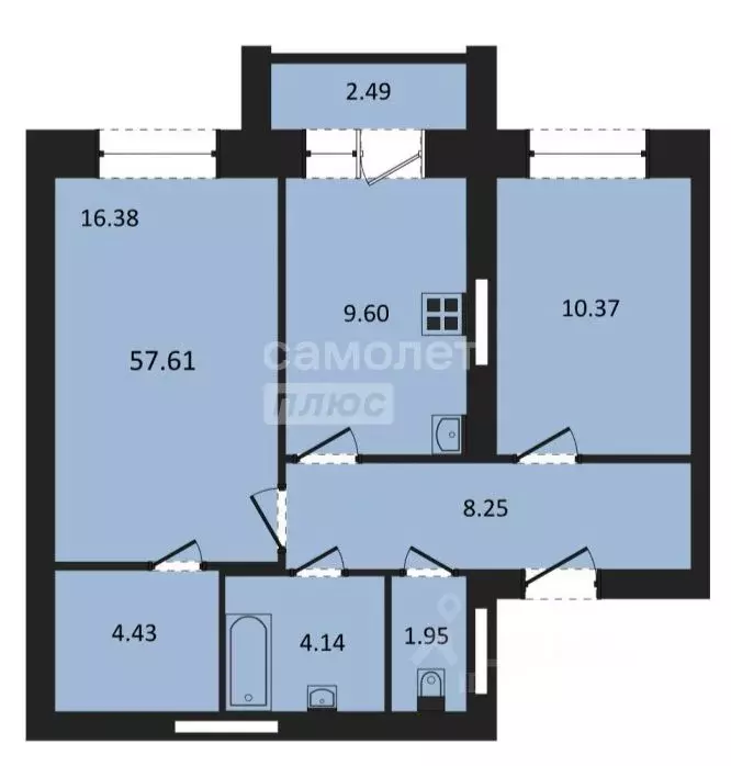 2-к кв. Марий Эл, Медведевский район, Пекшиксолинское с/пос, пос. ... - Фото 2