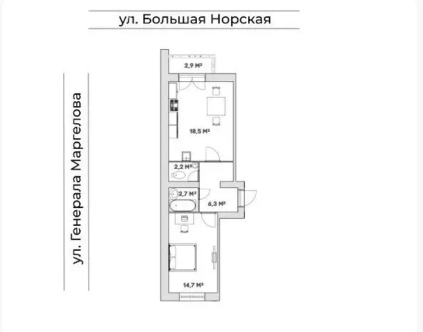 1-комнатная квартира: Ярославль, Ленинградский проспект, 98/2 (45.27 ... - Фото 1