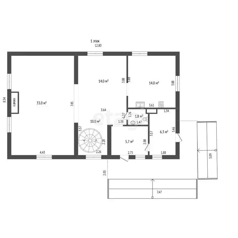 Дом в посёлок Заозерье, Мирный переулок (156.6 м) - Фото 2