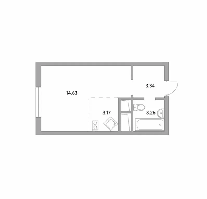 Квартира-студия: Красногорск, Ильинский тупик (24.4 м) - Фото 0