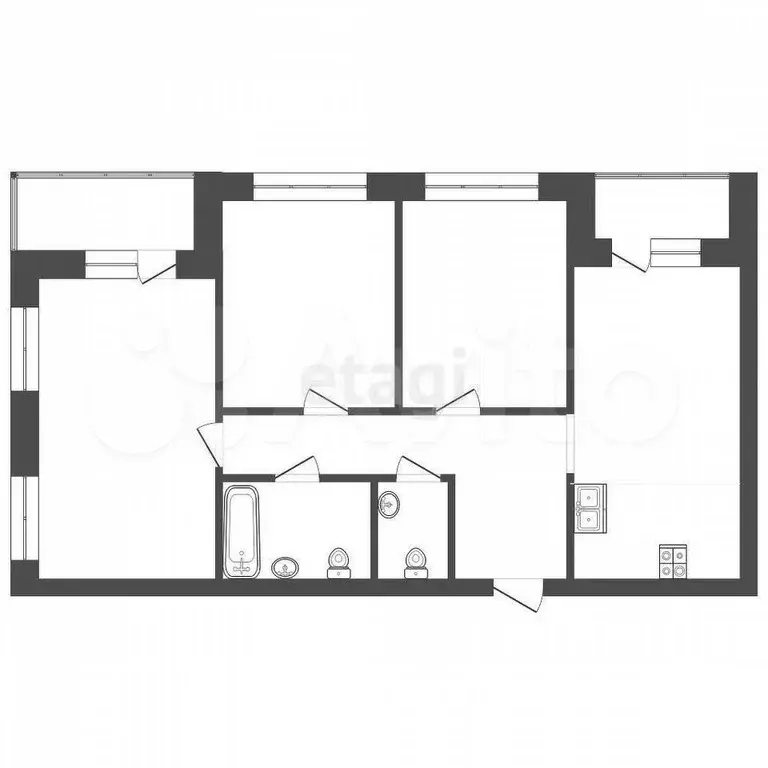 3-к. квартира, 76 м, 5/7 эт. - Фото 0