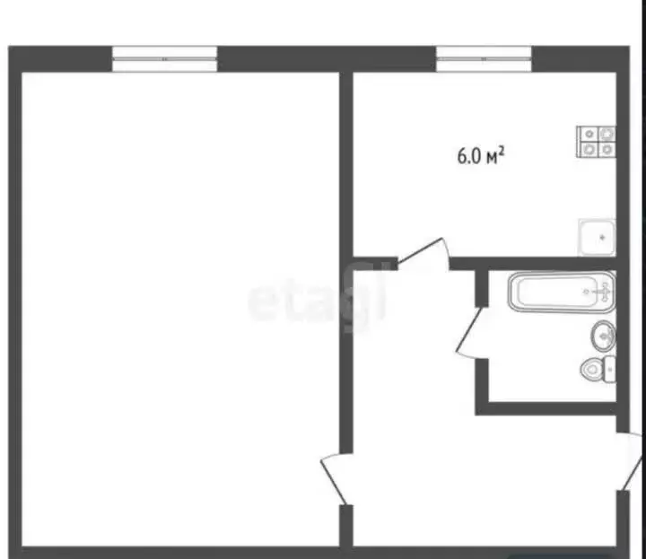 1-комнатная квартира: Камышлов, Загородная улица, 22А/2 (36 м) - Фото 1