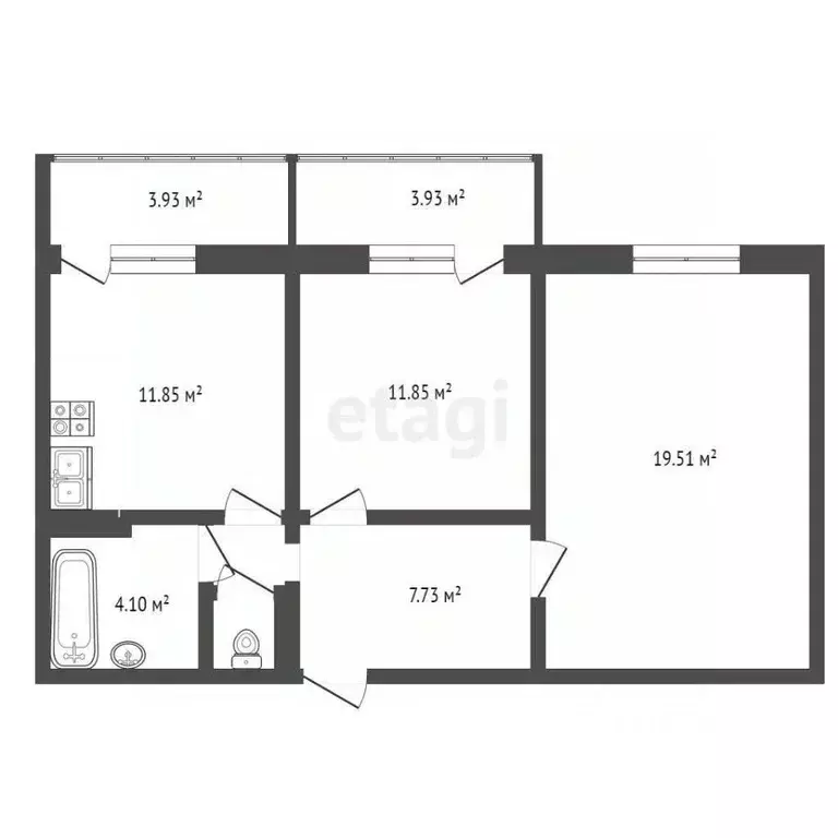 2-к кв. Краснодарский край, Анапа ул. Ленина, 231 (61.0 м) - Фото 1