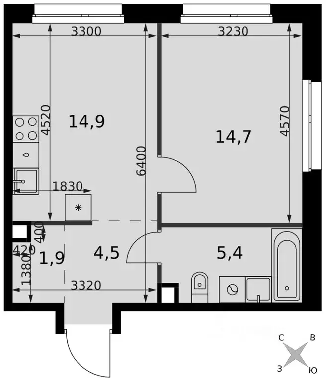 1-к кв. Москва Юго-Восточный ао, Южнопортовый р-н,  (41.4 м) - Фото 1