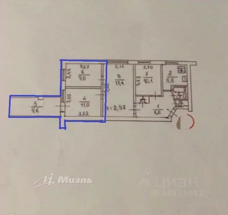 4-к кв. Севастополь ул. Павла Корчагина, 40 (63.0 м) - Фото 1