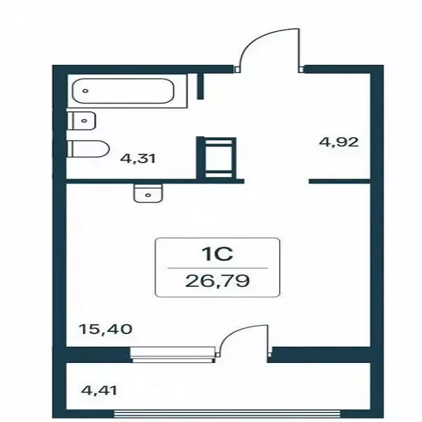 Квартира-студия: Новоалтайск, улица Анатолия, 94 (26.79 м) - Фото 1