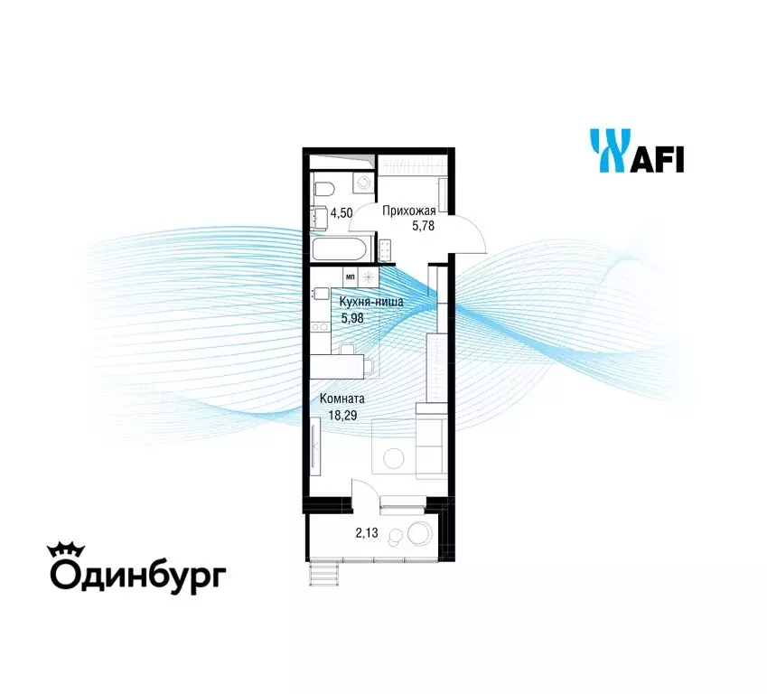 Квартира-студия: Одинцово, Северная улица, 5к1 (36.3 м) - Фото 1