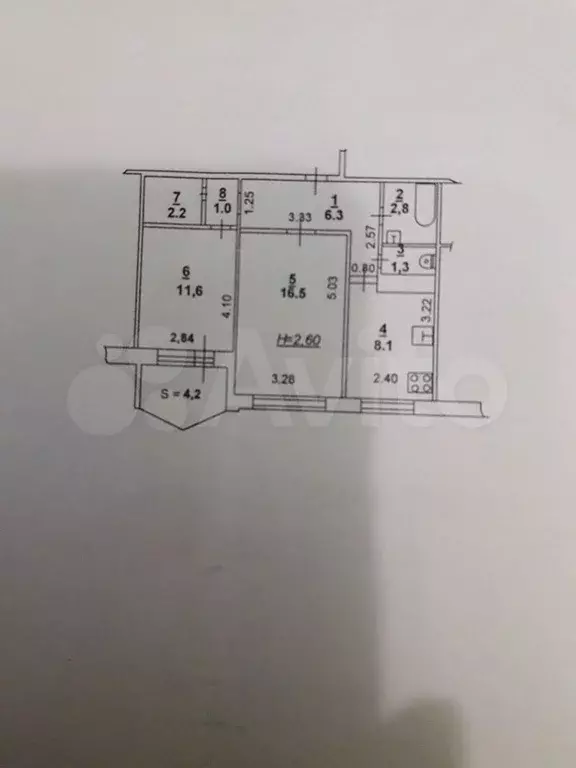 2-к. квартира, 52 м, 4/9 эт. - Фото 0
