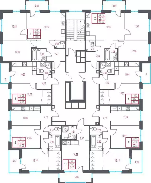 Квартира, 2 комнаты, 59.88 м - Фото 2