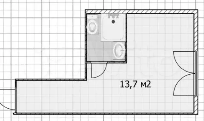 Квартира-студия, 13,7 м, 1/9 эт. - Фото 0
