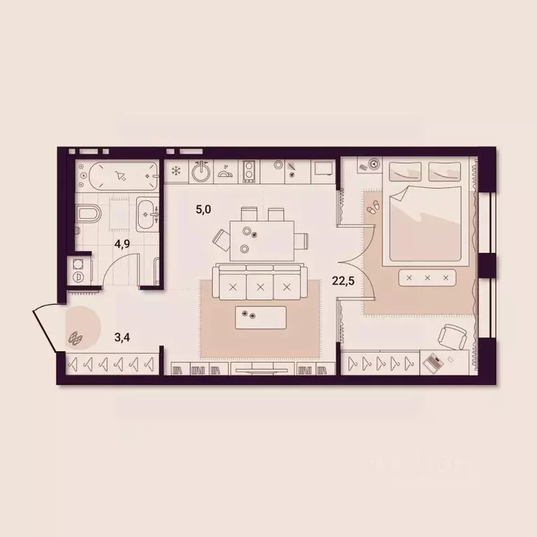 1-к кв. Приморский край, Артем ул. Куйбышева, 11А (35.76 м) - Фото 1