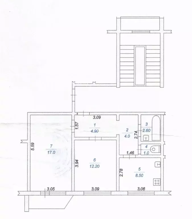 2-к кв. Чувашия, Шумерля ул. Пушкина, 11 (49.7 м) - Фото 1