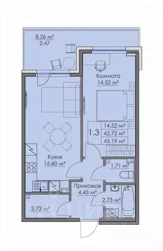 1-к кв. Ленинградская область, Выборг наб. Адмирала Чичагова, 10 ... - Фото 1