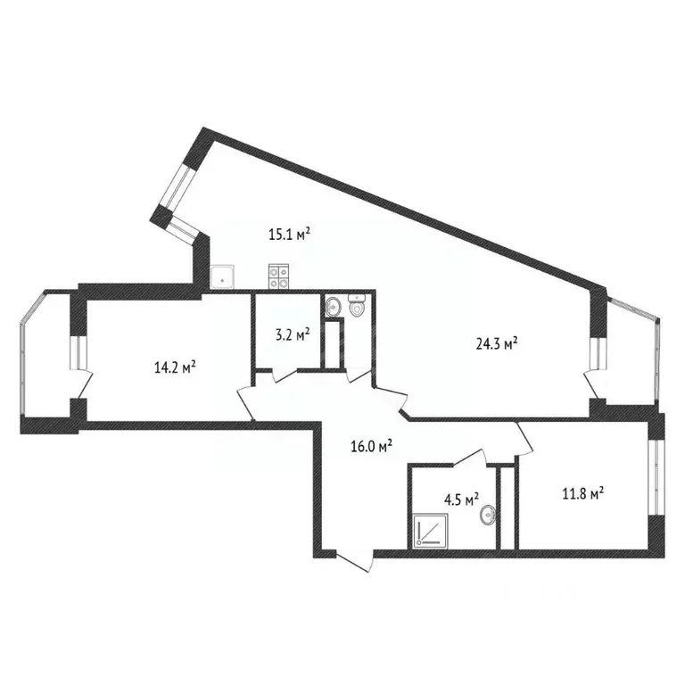 3-к кв. Калужская область, Обнинск просп. Маркса, 79 (90.6 м) - Фото 2