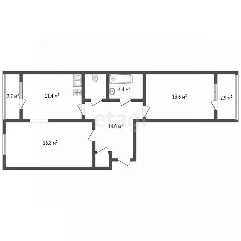 2-к кв. Санкт-Петербург Шувалово тер., ул. Береговая, 18к4 (62.7 м) - Фото 1