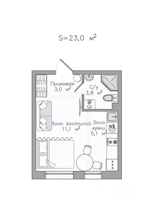 1-к кв. Карелия, Сортавала Советская ул., 5 (23.0 м) - Фото 1