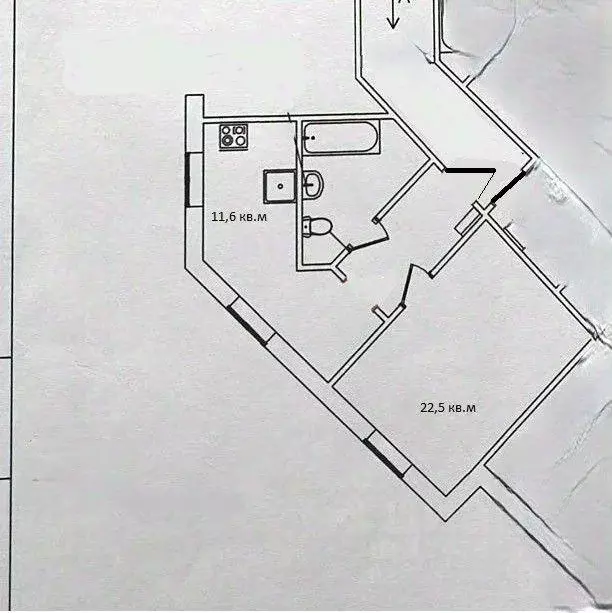 Квартира, 1 комната, 45 м - Фото 2