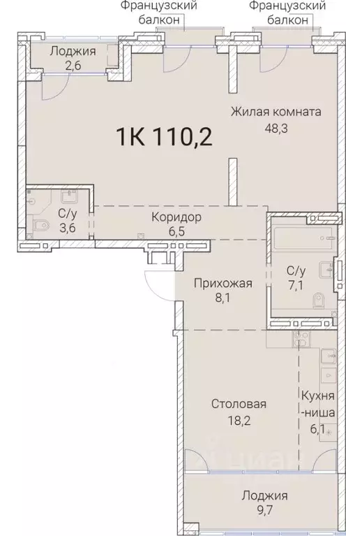 1-к кв. Новосибирская область, Новосибирск Овражная ул., 2А (110.2 м) - Фото 0