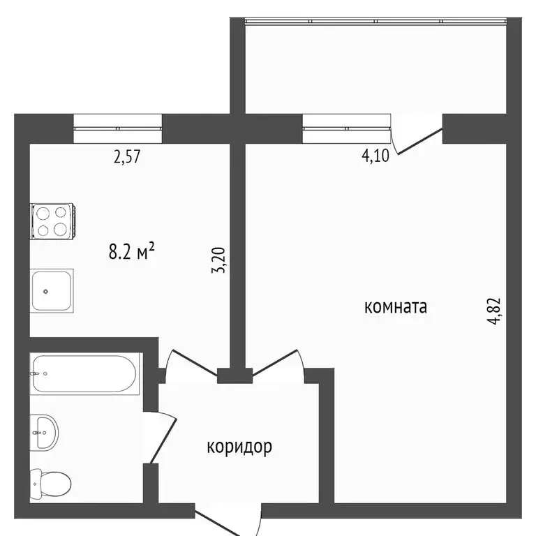 1-комнатная квартира: Тобольск, микрорайон 3Б, 16 (30.7 м) - Фото 1