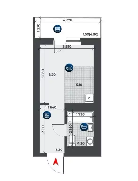 Продаётся квартира-студия, 23.3 м - Фото 0