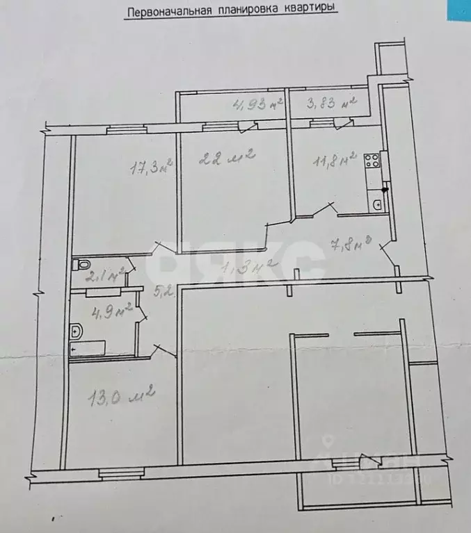 3-к кв. Московская область, Жуковский ул. Гризодубовой, 18 (84.1 м) - Фото 2