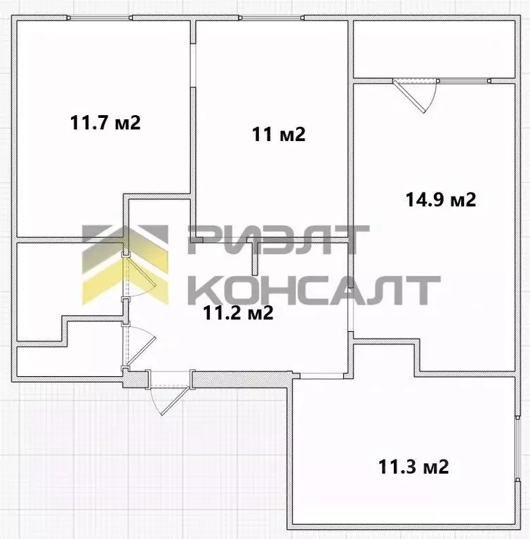 3-к кв. Омская область, Омск Взлетная ул., 9А (67.8 м) - Фото 1