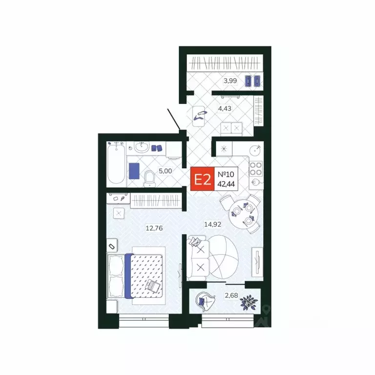 1-к кв. Тульская область, Тула Мясново мкр, Желания жилой комплекс ... - Фото 1