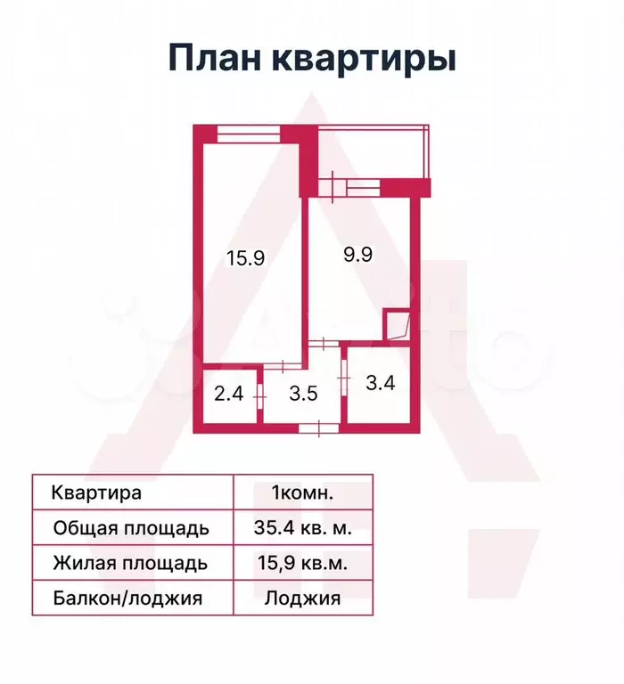 1-к. квартира, 35,4 м, 16/22 эт. - Фото 0