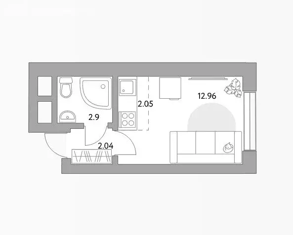 1-комнатная квартира: Балашиха, улица Лукино, 53А (20 м) - Фото 0