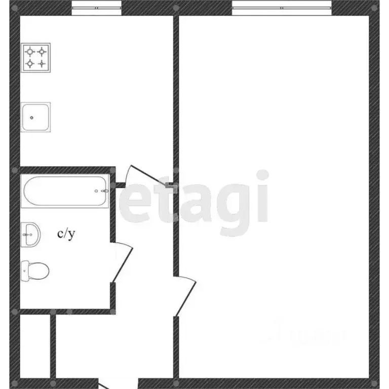 1-к кв. Омская область, Омск просп. Мира, 163А (22.1 м) - Фото 1