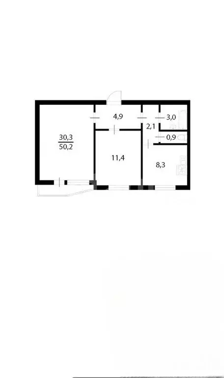 2-комнатная квартира: Москва, Профсоюзная улица, 128 (50.9 м) - Фото 1
