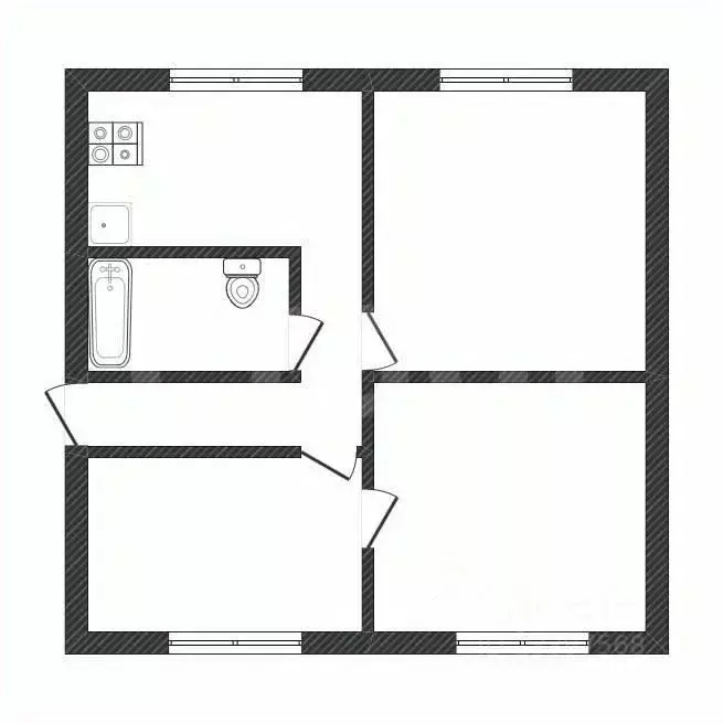 3-к кв. Тверская область, Бологое Студенческая ул., 9 (59.9 м) - Фото 2