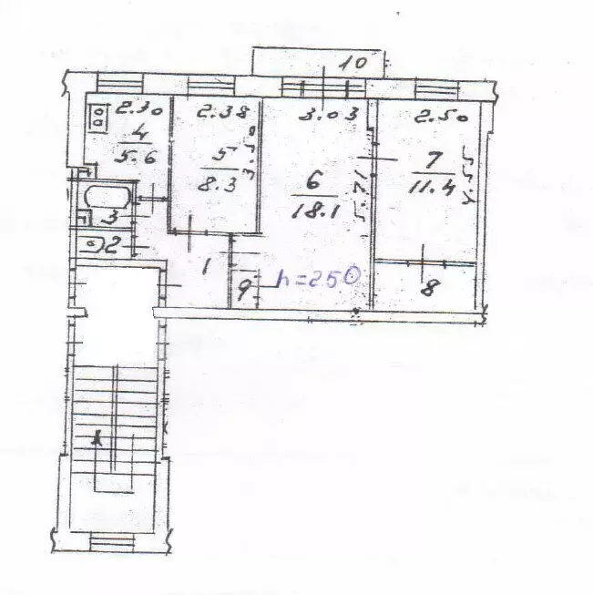 3-комнатная квартира: Королёв, проезд Циолковского, 5Б (55 м) - Фото 0