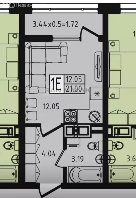 Квартира-студия: Майкоп, улица К.А. Васильева, 2к4 (21.01 м) - Фото 0