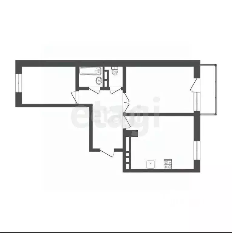 2-к кв. Воронежская область, Воронеж ул. Шишкова, 146в (55.3 м) - Фото 2