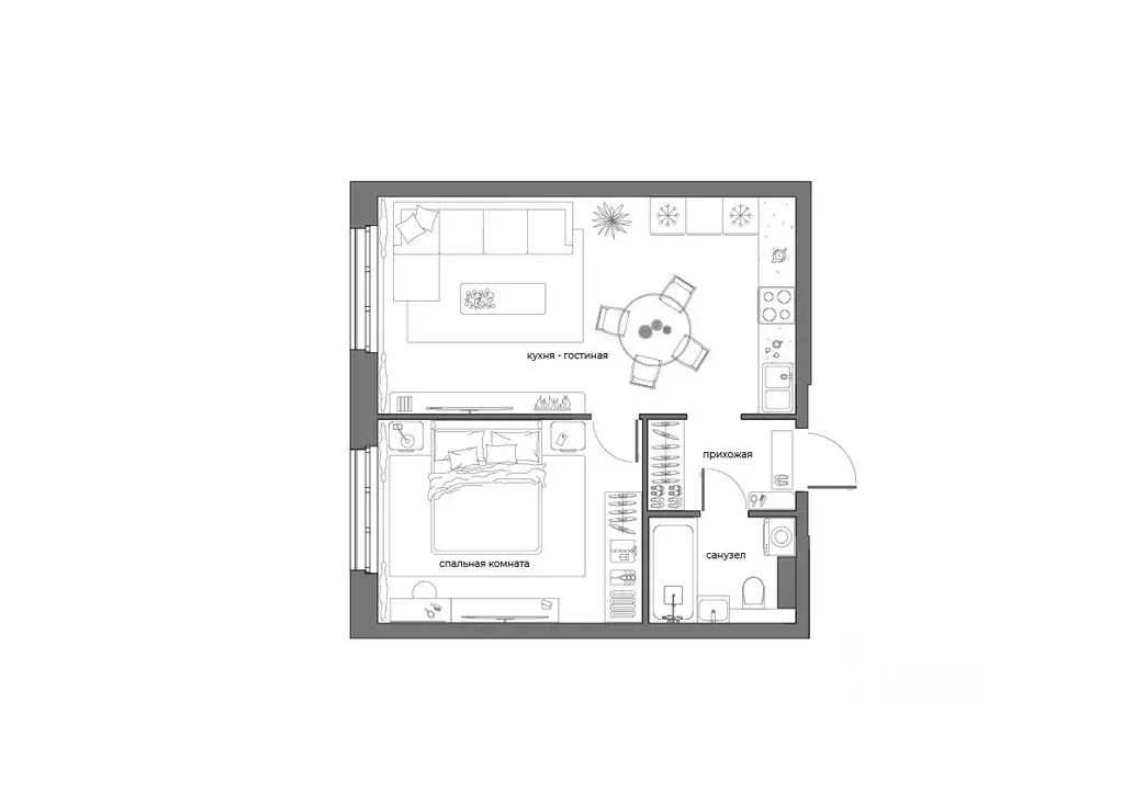 1-к кв. Пензенская область, Пенза Велларт Сити жилой комплекс (47.2 м) - Фото 2