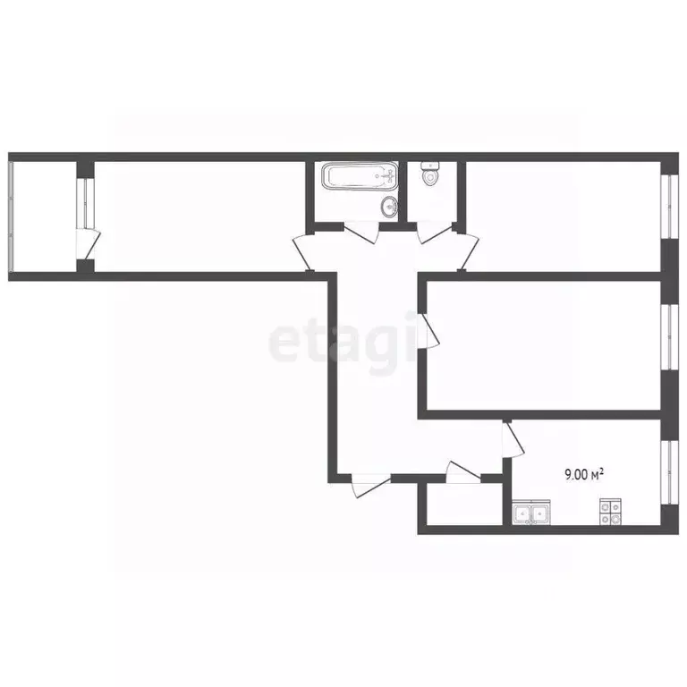 3-к кв. Тюменская область, Тюмень ул. Домостроителей, 4 (65.1 м) - Фото 2