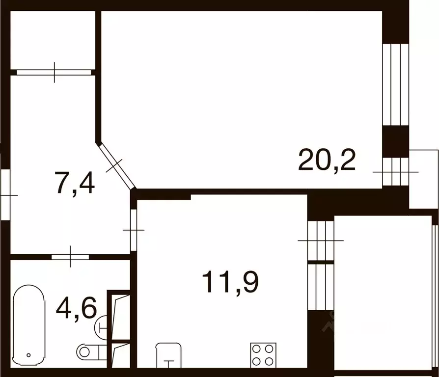 1-к кв. Москва д. Ивановское, ул. Семена Гордого, 5 (46.2 м) - Фото 0