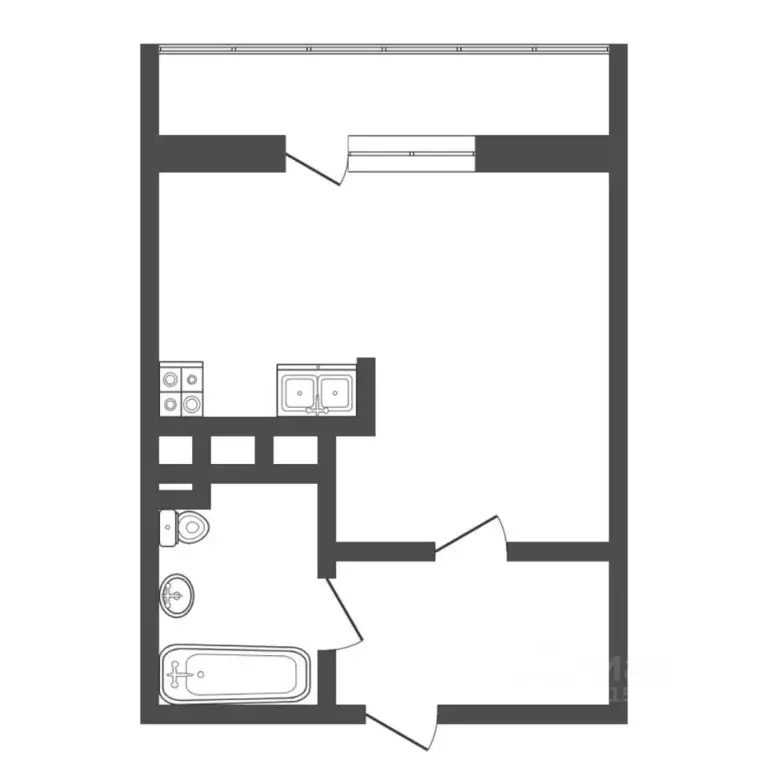 Студия Тюменская область, Тюмень Интернациональная ул., 199к4 (24.3 м) - Фото 1