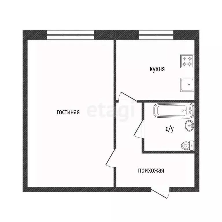 1-к кв. Ханты-Мансийский АО, Сургут ул. Пушкина, 25А (29.3 м) - Фото 1