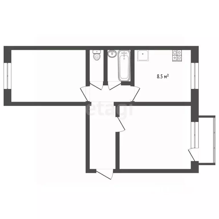 2-к кв. Нижегородская область, Володарский муниципальный округ, Юганец ... - Фото 2