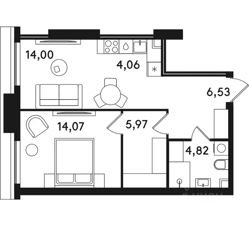 1-к кв. Москва ул. Сокольнический Вал, 2АС1 (49.45 м) - Фото 0