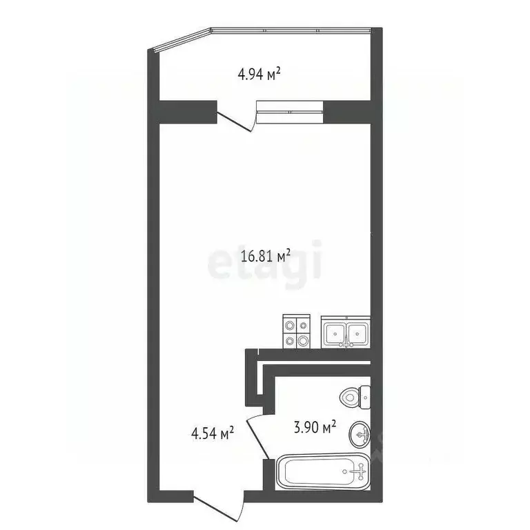 Студия Краснодарский край, Анапа Астраханская ул., 97 (32.0 м) - Фото 1