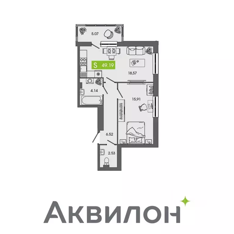 1-к кв. Архангельская область, Северодвинск Аквилон Севен жилой ... - Фото 0