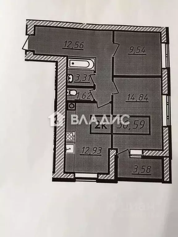 2-к кв. Ивановская область, Иваново ул. Летчика Захарова, 18 (56.59 м) - Фото 2