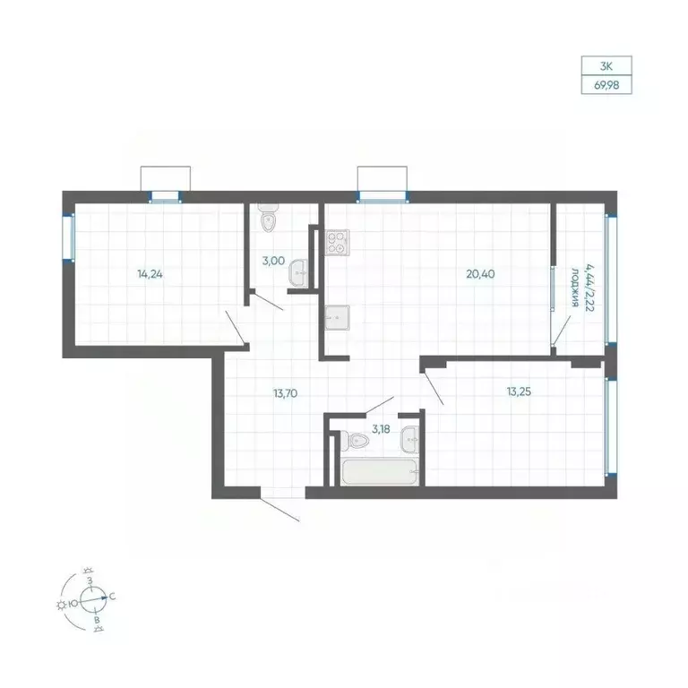 2-к кв. Челябинская область, Челябинский городской округ, пос. ... - Фото 1