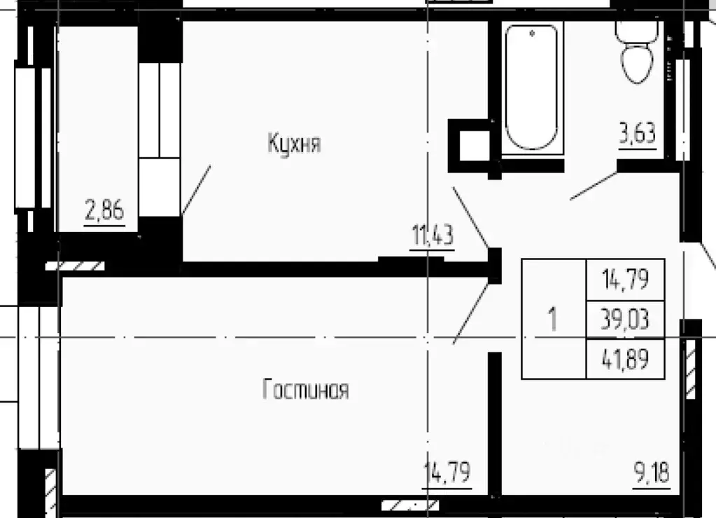 1-к кв. Саха (Якутия), Якутск 16-й кв-л,  (41.89 м) - Фото 1
